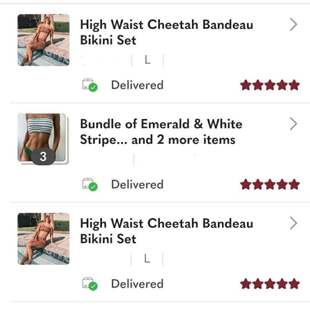 NWT Cheetah Bandeau High Waist Bikini Set - Picture 7 of 7